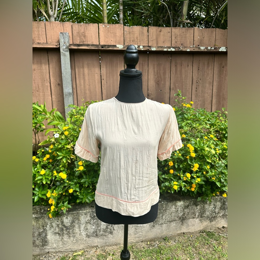 Lewit Palm Tree Embroidered Top Size XS